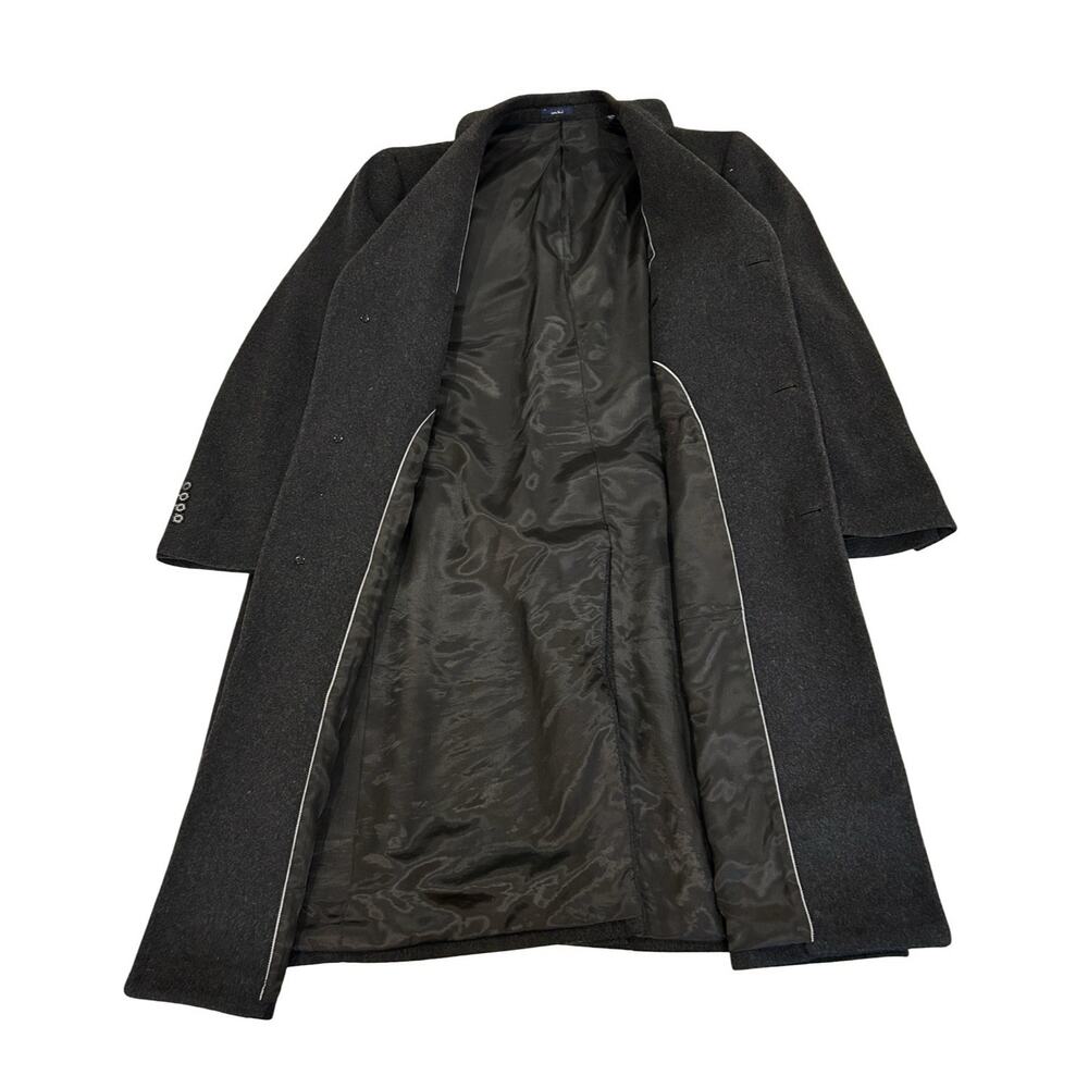 Turnbury Loro Piana Wool Overcoat Mens Size 44R Charcoal Black Tweed - Picture 5 of 10
